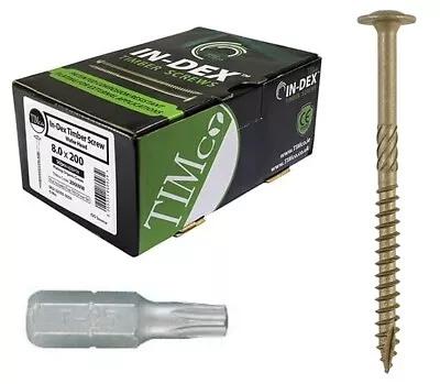 Timco In-Dex Screws Timber Sleeper Landscaping / External Wafer Head Index + BIT • £9.98