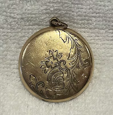 Vintage Gold Filled Round BBCO Picture Locket Pendant • $17.50