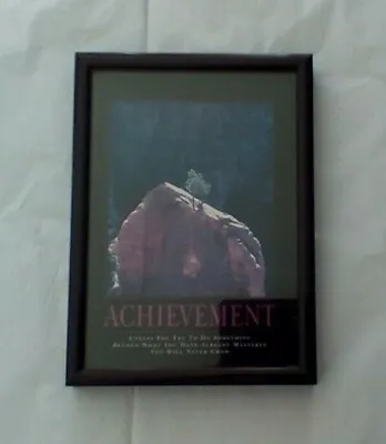 Achievement Desk Picture Motivational Print Rock Tree Black Frame - Successories • $9.99