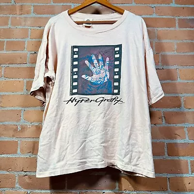 Vintage Hypercolor Hyper Grafix T Shirt Adult Large Generra Made In USA Peach • $99.99