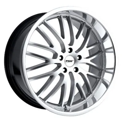 17x8 TSW Snetterton Hyper Silver W/Mirror Cut Lip Wheels 5x120 (20mm) Set Of 4 • $988