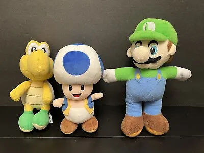 Super Mario Bros Plush Lot Of 3 Luigi Toad & Koopa Plush Toys 10  And 8  • $14.99