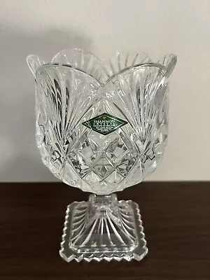 Shannon 24% Lead Crystal Tulip Pedestal Vase 7” Ireland Candy Bowl Dish Slovakia • $16.99