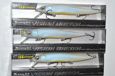 3 Lures Megabass Ito Vision 110 Oneten USA Suspending Jerkbait 1/2z French Pearl • $64.95