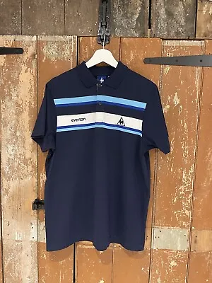 Le Coq Sportif Men’s Navy Blue Everton FC Polo Shirt Top Size Medium (Z) • £4.99