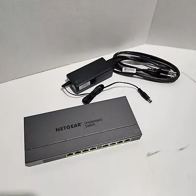 NETGEAR 8-Port Poe/Poe+ Gigabit Unmanaged Switch GS108LP • $50