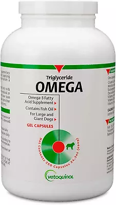 250 Ct- Vetoquinol Triglyceride Omega 3 Supplement For Large Dogs Dog Fish Oil  • $296