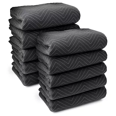 10 Moving Blankets Furniture Pads - Ultra Thick Pro - 80  X 72  Black • $87.99