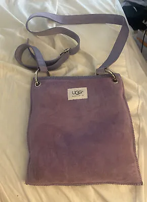 UGG Australia Purple Lavender Shearling Lined Suede Crossbody Handbag Purse • $55