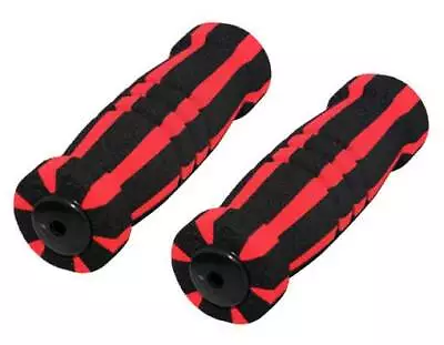 New! Absolute 127mm Long Bicycle Short Rubber Foam Grips In Black/red. • $8.90