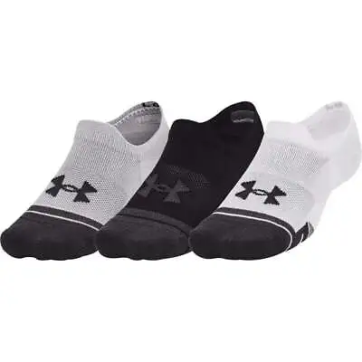 Under Armour Unisex Performance Tech (3 Pack) Ultra Low Tab Socks Gym - Grey • £11.95