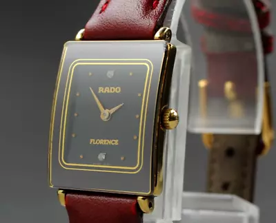 【EXC+5】 RADO Florence 153.3606.2 Quartz Black Square Woman's Watch From... • £138.62