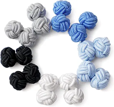 £17.70 • Buy HONEY BEAR Silk Knot Fabric Cufflinks 5 Pairs Set For Mens/Womens Shirt Gift