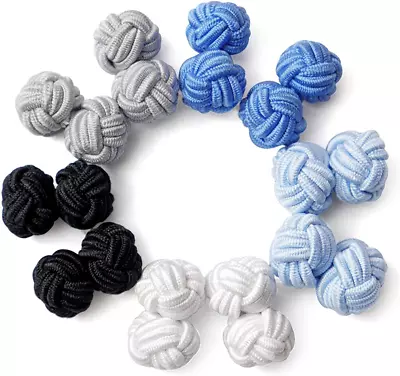 £17.70 • Buy HONEY BEAR Silk Knot Fabric Cufflinks 5 Pairs Set For Mens/Womens Shirt Gift