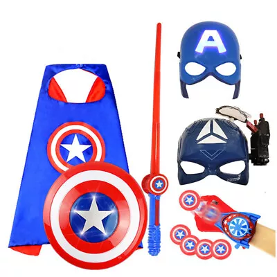 Marvel The Avenger Captain America Shield Helmet Kids Cosplay Toys Xmas Gift • £6.99