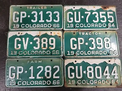 Colorado License Plates MIXED LOT OF 6 Vintage  Used 66 64 MAN CAVE WALL DECOR • $18