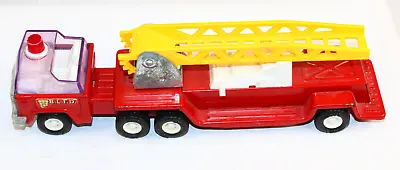 Buddy L Articulated BLFD Fire Engine Truck Red Yellow Ladder Metal Vintage • $23.45