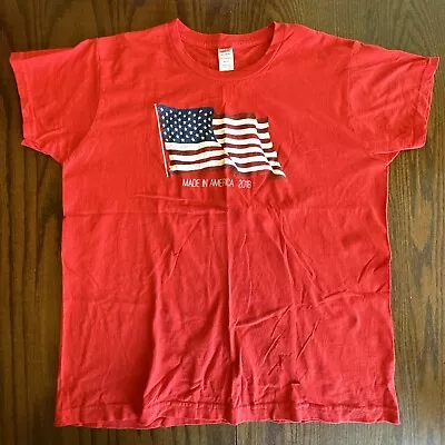Made In The USA Made In America 2018 American Flag Glitter Shirt Size XL 16/18 • $12.99