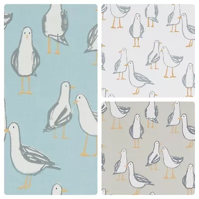 CLARKE AND CLARKE LARIDAE SEAGULLS 100% COTTON CURTAIN/CRAFT FABRIC 3 Colours • £8.50