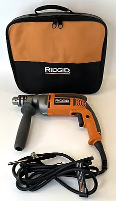 Ridgid 1/2 In Corded Variable Speed Reversible Drill With Bag Model R711 • $99.99