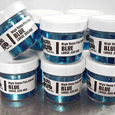 NEW 2 OZ. Jar BLUE High Temp Glitter .030 Hex Fishing Lure Making Plastisol • $6.99