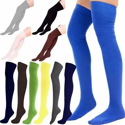 £2.25 • Buy Girls Knee High Cotton Socks Childrens Plain School Casual Knee High Socks