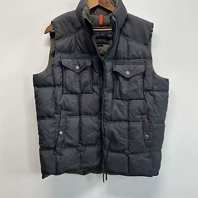 J CREW Men's Down Puffer Vest Size Medium Full Zip  Snap Pockets • $36.83