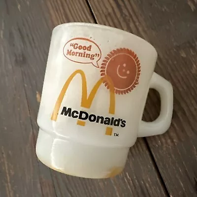 Vintage McDonald's “Good Morning” Coffee Mug Anchor Hocking White Cup - 301 • $7.99