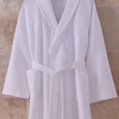 Waffle Weave White Bathrobe | 200TC Summer Dressing Gown | Hotel Quality | Lot • £16.99