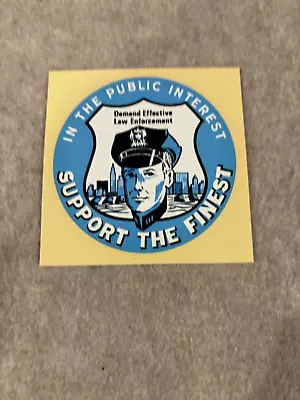 Vintage HARD TO FIND 1970's NYPD  Support The Finest  Decal PBA Back -UNUSED  • $6.75