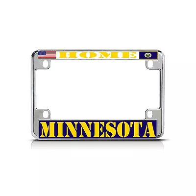 MINNESOTA HOME Chrome Motorcycle Bike Heavy Metal License Plate Frame Tag Border • $17.99