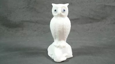 WESTMORELAND Milk Glass  One Pound  Horned Owl On Stump  Figurine Paperweight • $19.99