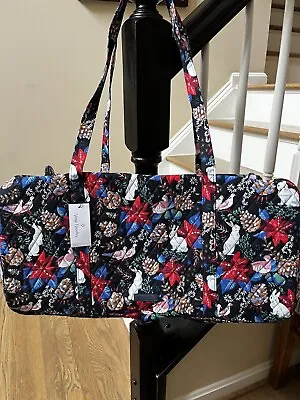 Vera Bradley Winter Forest Large Travel Duffel Bag Tote Carry On Rabbits NWT • $63.92