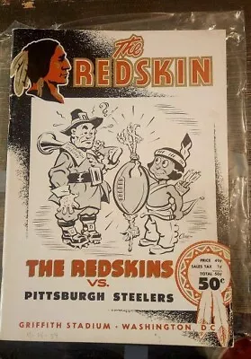 Nov 1954 Redskins Vs Pittsburgh Steelers Program Magazine • $39.99