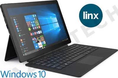 Linx 12X64 12.5  FHD Intel Quad Core 64GB 4GB Windows 10 Tablet Keyboard Dock • £217.99