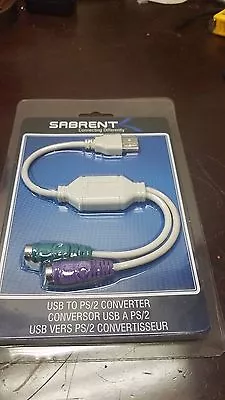 $5.49 • Buy New Sabrent USB To Dual PS/2 Cable Adapter Keyboard Mouse Converter SBT-CPS2