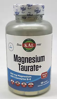 KAL Magnesium Taurate  400 Mg 90 Tablets Vegan Vegetarian • $17.98