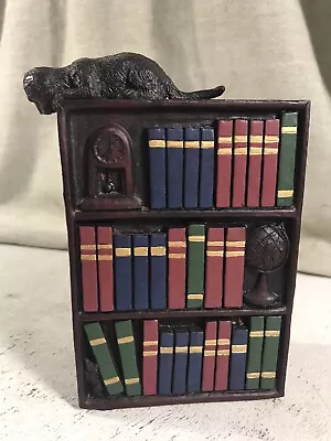 Cat On Bookcase Hunting Mouse Bookend Vintage • $31.95