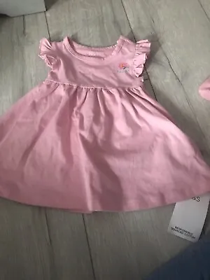 Baby Girl Pink Vest Dress Marks And Spencer’s New With Tags 0/3 • £3.74