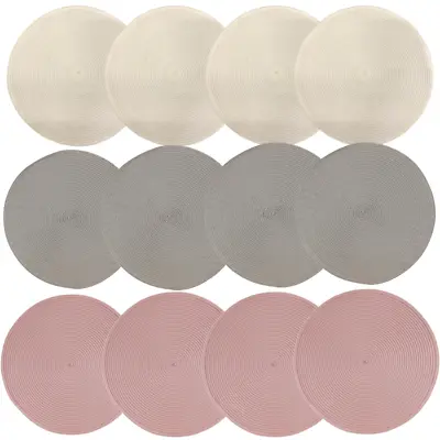 Table Place Mats Large Round Woven Place Mats Dining Tableware Washable Dinner • £8.49