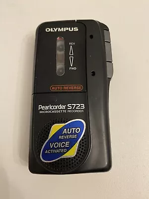 Olympus Pearlcorder S723 MicroCassette Voice Recorder Dictaphone Dictation BLACK • £18
