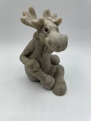 Quarry Critters  Mimi  Moose Figurine Whimsical Sitting Gray Moose 3.5  Cute! • $12.50