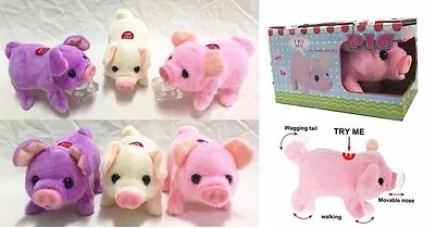 Walking Moving Oinking Tail Wagging Plush Baby Mini Pig Piggy Random Color • $12.99