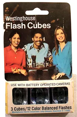 Westinghouse Flash Cubes Pack (3) Flash Cubes/12 Color Balanced Flashes • $3.75