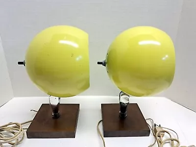 MCM Set Of 2 Eyeball Wall/Table Lamps Bright Yellow! • $129.99