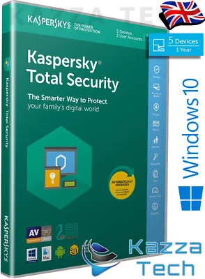 £29.99 • Buy Kaspersky Total Security 2022 5 User PC Multi-Device 1 Year UK RETAIL SEALED NEW
