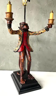 Bill Huebbe Whimsical Monkey Table Lamp Signed 1990's Vintage XX RARE • $674.99