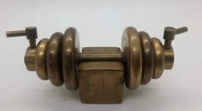 Vintage Solid Brass 14 OzBarbell Weight Set Paperweight Gym Art Miniature Décor  • $19.99