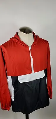 $30 • Buy Vintage Arizona Jean Co Red Black.Colorblock Windbreaker Full Zip Jacket Large