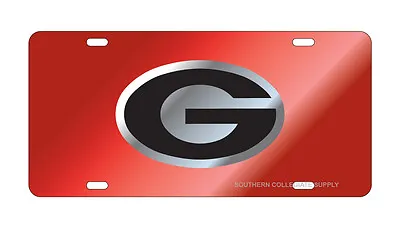 UGA UNIVERSITY OF GEORGIA Bulldogs Red Mirrored License Plate / Car Tag  • $24.95